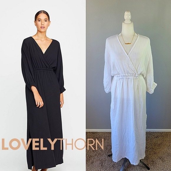 MIKOH // ltd ed resort '23 verona plunge surplice empire voluminous maxi dress